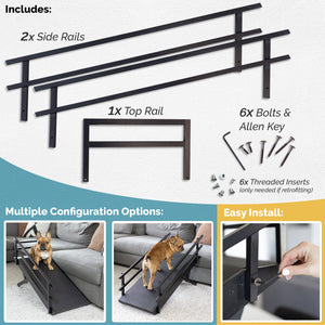 dog ramp safety rails black